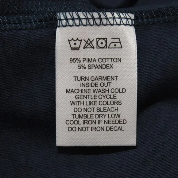 Orchard & Broome NWT Essex Short Sleeve Zip T-Shirt Size L in Blue Cotton Blend
